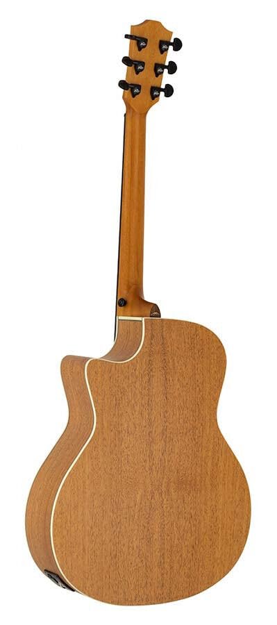 Bromo BAA2CE Auditorium Westerngitarre elektroakustisch, Cutaway & Tonabnehmer, massive Decke, inkl. Koffer