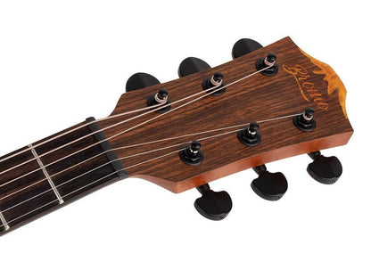 Bromo BAT4MCE Auditorium Westerngitarre elektroakustisch, Cutaway, massive Mahagonidecke, inkl. Case