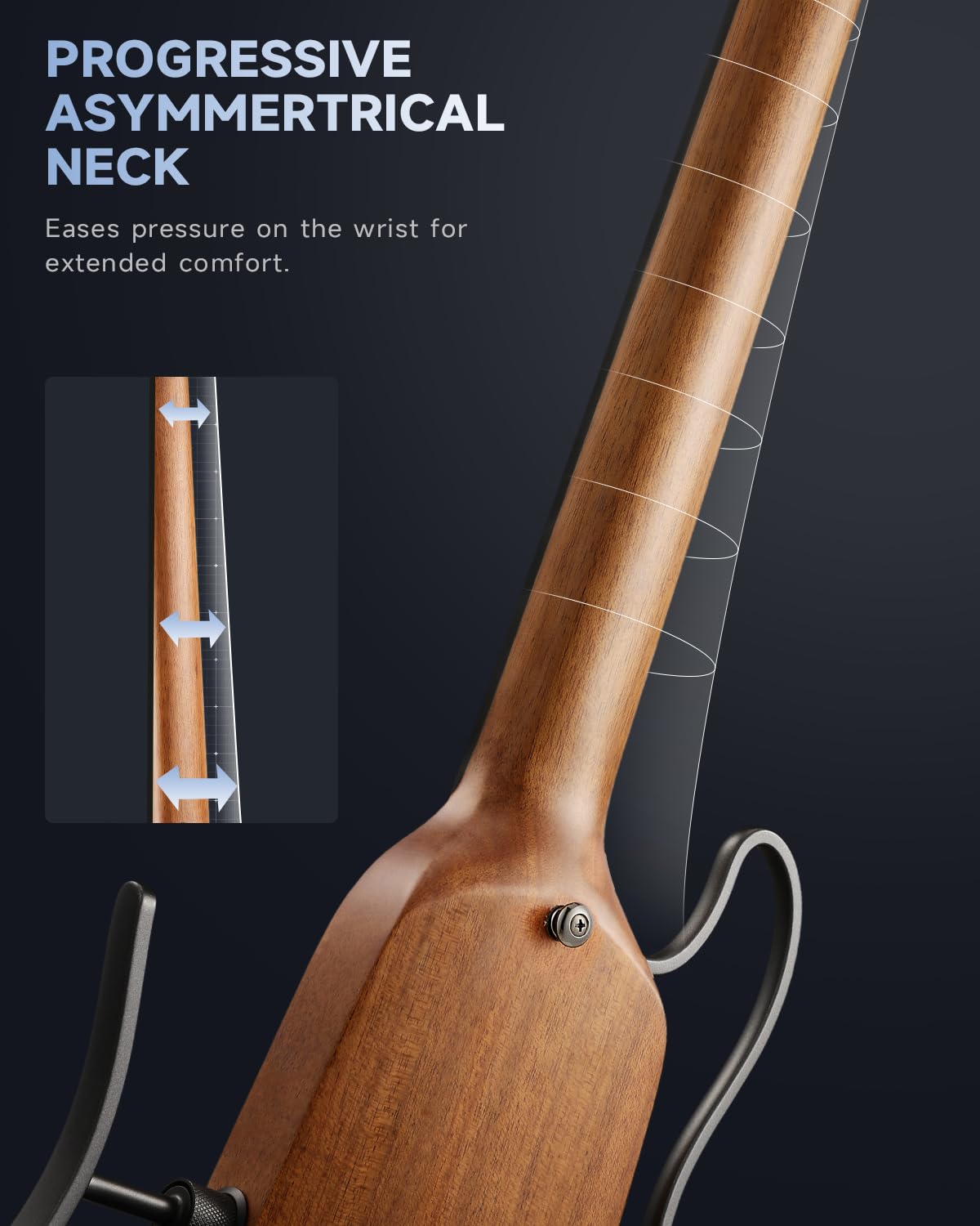 Donner HUSH-X Headless E-Gitarre Reise-Set, Mahagoni Massivkorpus, ultraleicht, inkl. Gigbag & Zubehör