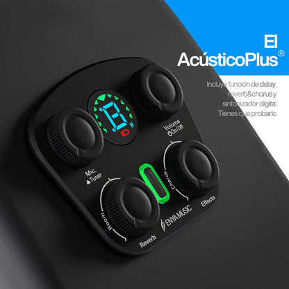 Enya X4 Pro 36" Elektro-Akustik Carbon 3/4 Set, Cutaway, Smart Tonabnehmer, Reisegitarre, inkl. Kit