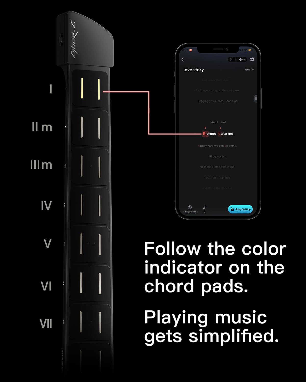Enya CYBER-G Smart Guitar ohne Saiten, faltbar, Drum & Bass, Presets, App-Akkordsheets