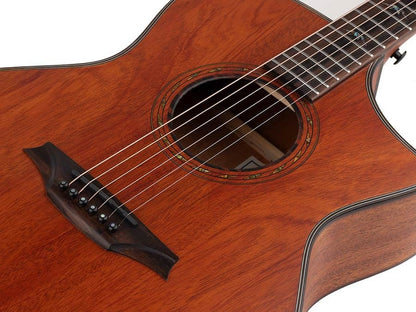 Bromo BAT4MCE Auditorium Westerngitarre elektroakustisch, Cutaway, massive Mahagonidecke, inkl. Case