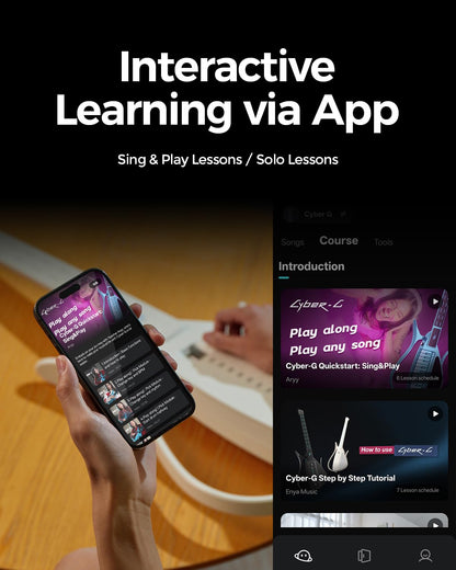 Enya CYBER-G Smart Guitar ohne Saiten, faltbar, Drum & Bass, Presets, App-Akkordsheets