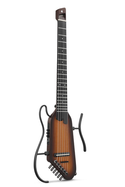 Donner Hush C elektroakustische Konzertgitarre (Nylon), Reisegitarre mit Tuner & Kopfhöreranschluss, Sunburst